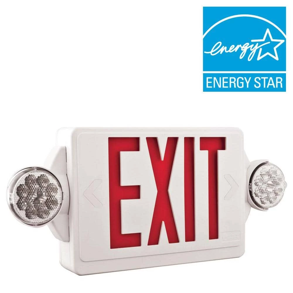 Contractor Select LHQM Series 120/277-Volt Integrated LED White and Red Exit Emergency Combo W/9.6V BTRY by Lithonia Lighting - Image 5