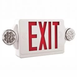 Contractor Select LHQM Series 120/277-Volt Integrated LED White and Red Exit Emergency Combo W/9.6V BTRY by Lithonia Lighting