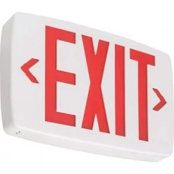 Contractor Select LQM Series 120/277-Volt Integrated LED White and Red Exit Sign W/Back Up Battery by Lithonia Lighting