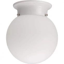 1-Light White Fluorescent Ceiling Flush Mount by Lithonia Lighting