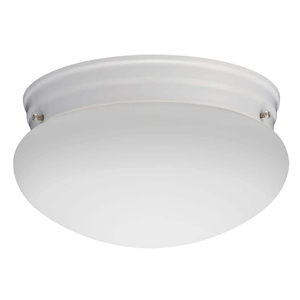 Essentials 9 in. White LED Mushroom Flush Mount with Shade by Lithonia Lighting