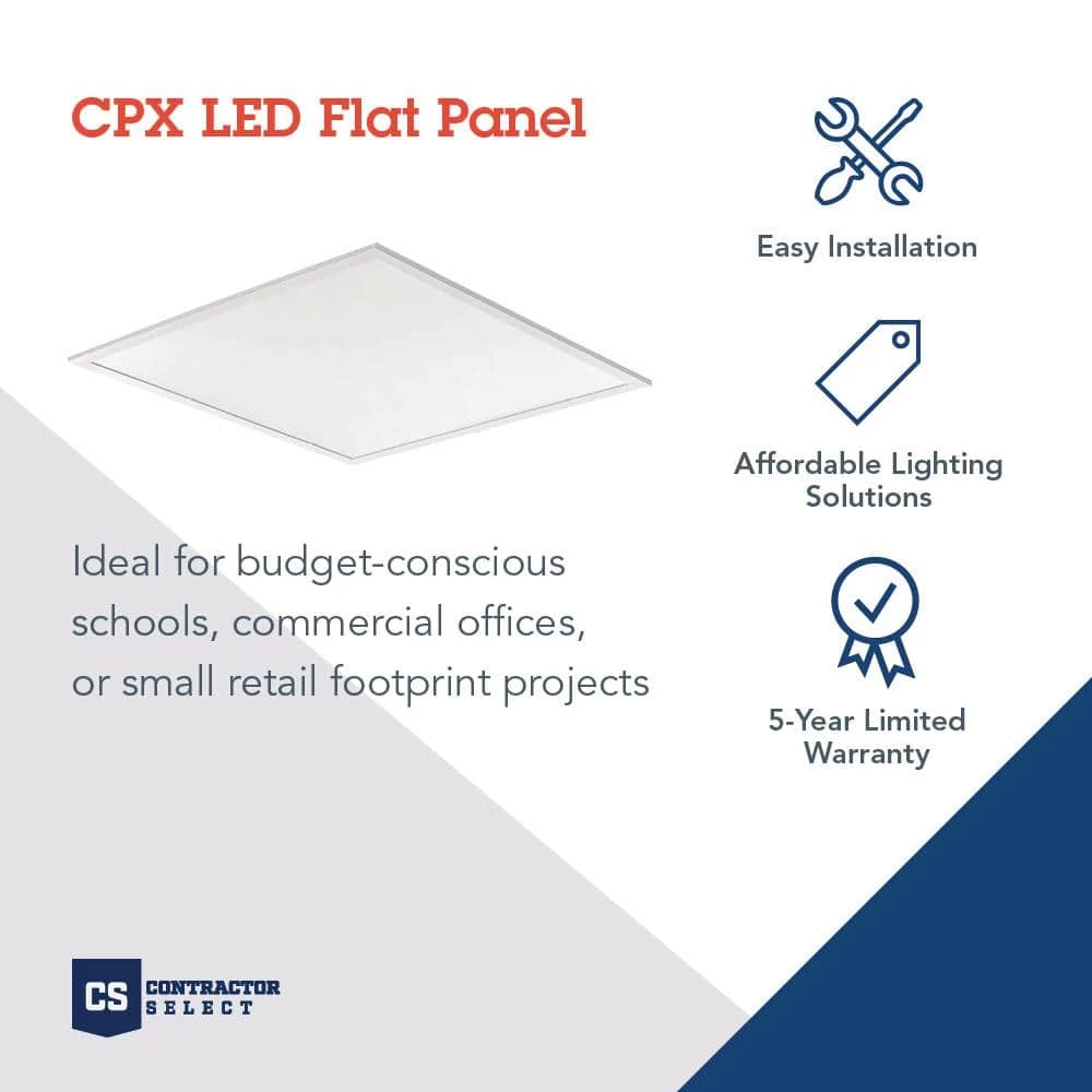 Contractor Select CPX 2 ft. x 2 ft. Adjustable Lumens Integrated LED Panel Light with Switchable White Color Temperature by Lithonia Lighting - Image 2