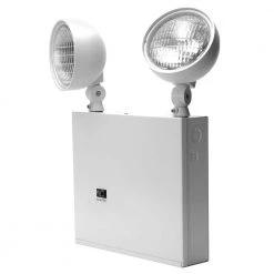 New York Approved 2-Head White Steel Emergency Fixture Unit by Lithonia Lighting