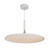 Salm 24 in. 45-Watt White Integrated LED Lighting Height Adjustable Hanging Pendant Light Modern Disc LED Chandelier by VONN Lighting