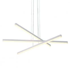 Sirius 98-Watt Integrated LED Pendant White Linear Island Lighting With 3 LED Planks 39.25 in. Long by VONN Lighting