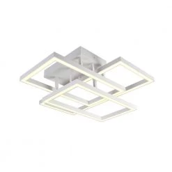 Radium 71.6-Watt 28 in. White Integrated LED Semi Flush Mount with 3 LED Rectangle Lights by VONN Lighting