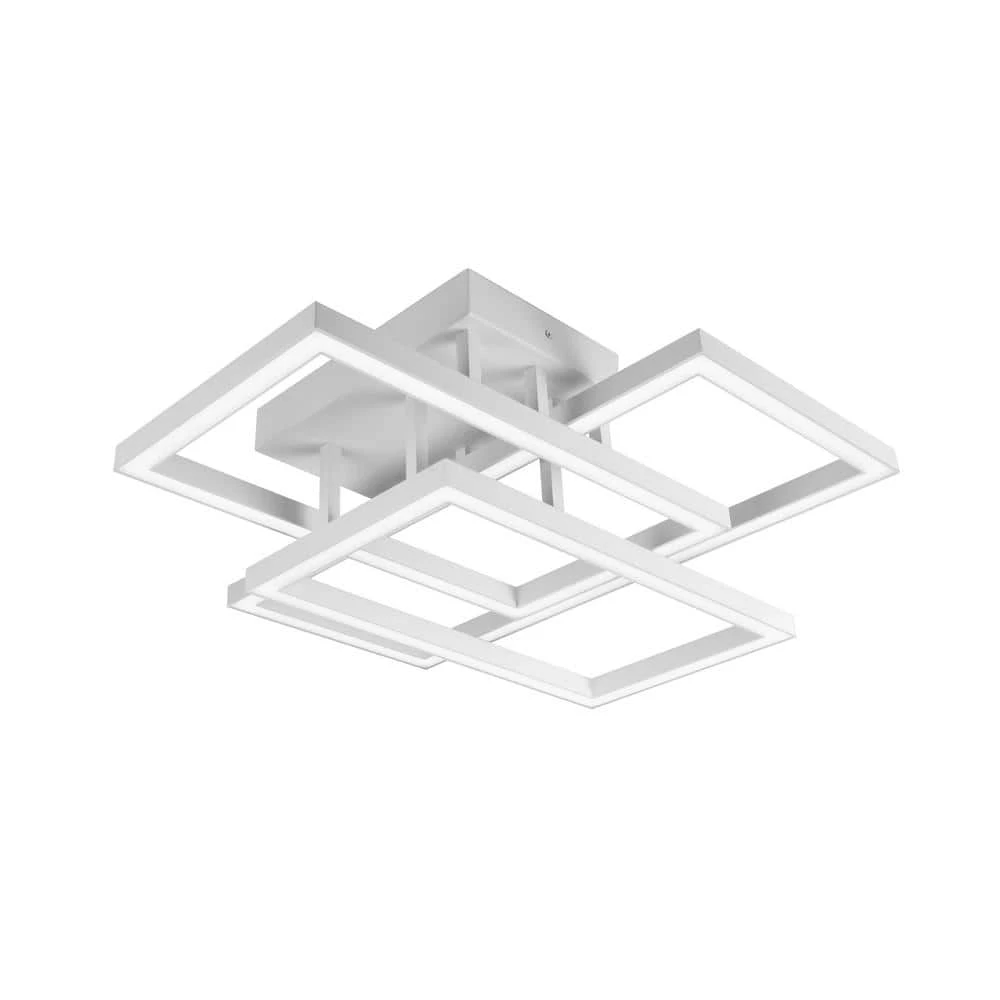 Radium 71.6-Watt 28 in. White Integrated LED Semi Flush Mount with 3 LED Rectangle Lights by VONN Lighting - Image 5