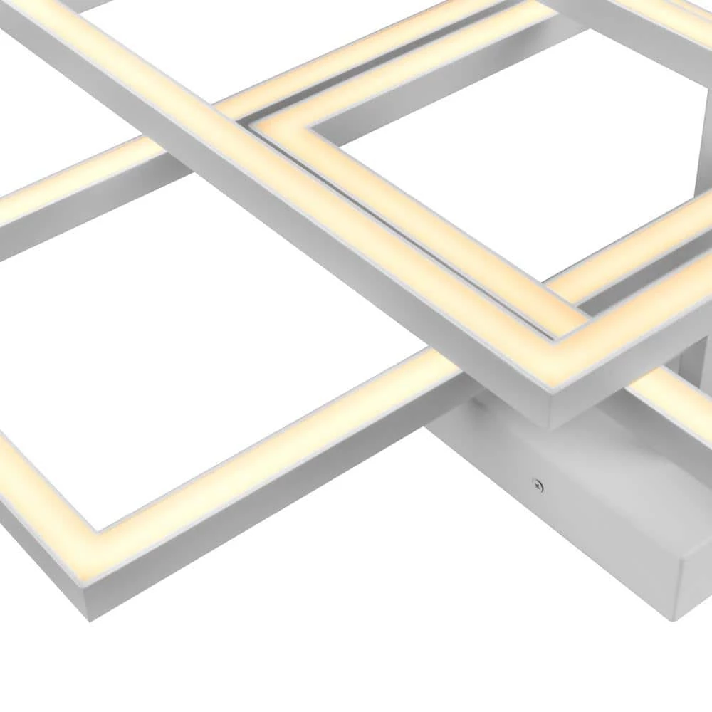 Radium 71.6-Watt 28 in. White Integrated LED Semi Flush Mount with 3 LED Rectangle Lights by VONN Lighting - Image 6