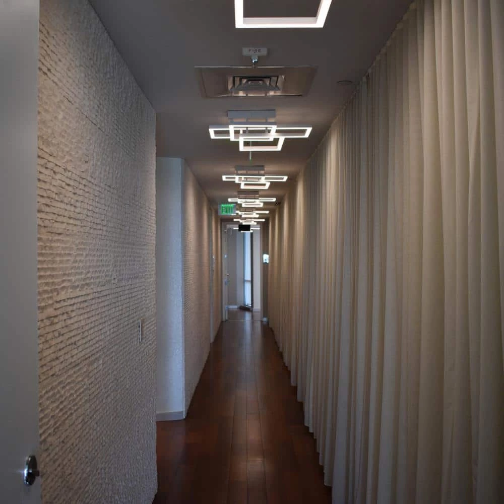 Radium 71.6-Watt 28 in. White Integrated LED Semi Flush Mount with 3 LED Rectangle Lights by VONN Lighting - Image 2